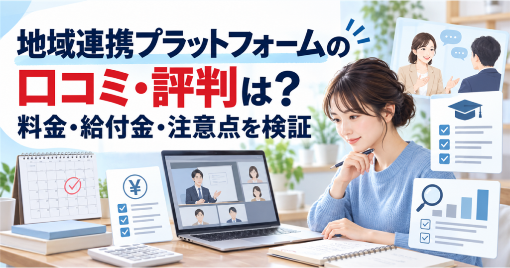 地域連携プラットフォームの口コミ・評判、料金、給付金、注意点を検証する記事のアイキャッチ